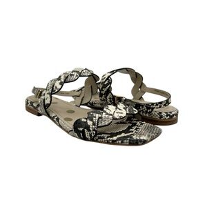 Boden Clementine Faux Snake Print Slingback Strappy Flat Resort Coastal Sandal 6